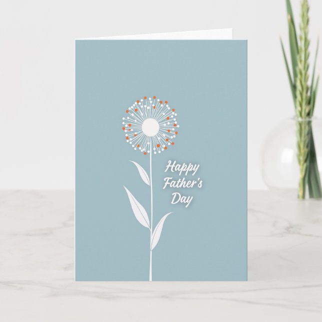 Orange Floral Fathers Day Card (Front)