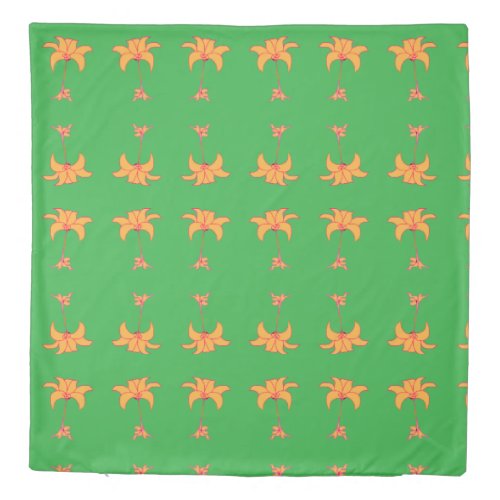 Orange Floral Green    