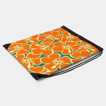 Orange Floral Hibiscus Hawaiian Flowers Bag by macdesigns2 at Zazzle
