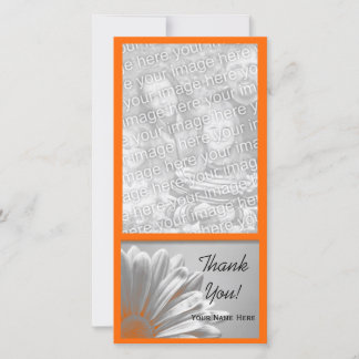 Orange Floral Highlights Thank You Card