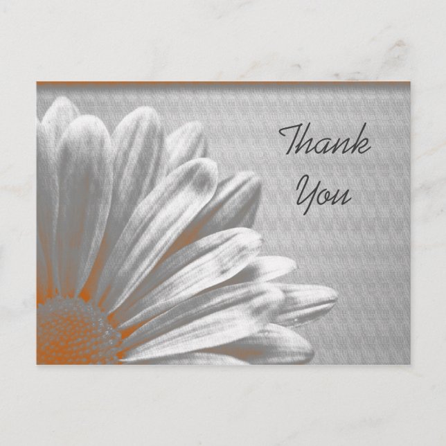 Orange Floral Highlights Thank You Postcard (Front)