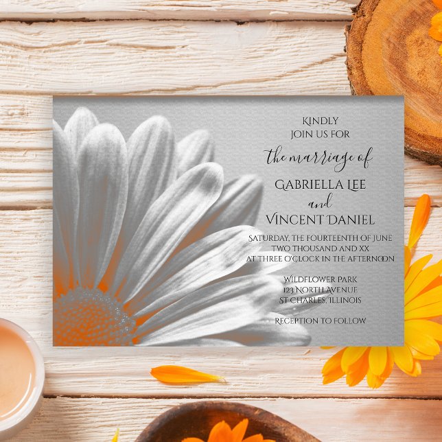 Orange Floral Highlights Wedding Invitation (Creator Uploaded)