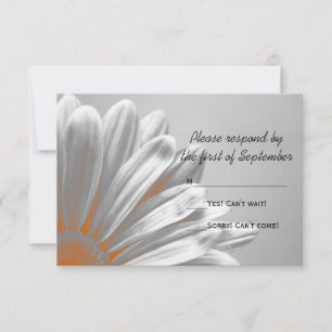 Orange Floral Highlights Wedding RSVP Card
