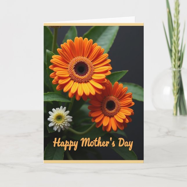 Orange Floral Mother Card (Front)