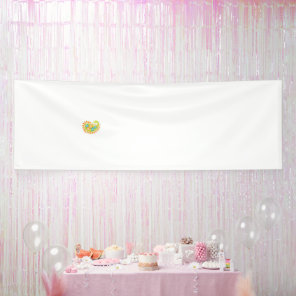Orange floral motif with symmetrical patterns in a banner
