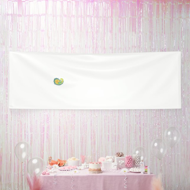 Orange floral motif with symmetrical patterns in a banner (Party)