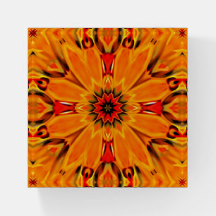 Orange Floral Paperweight