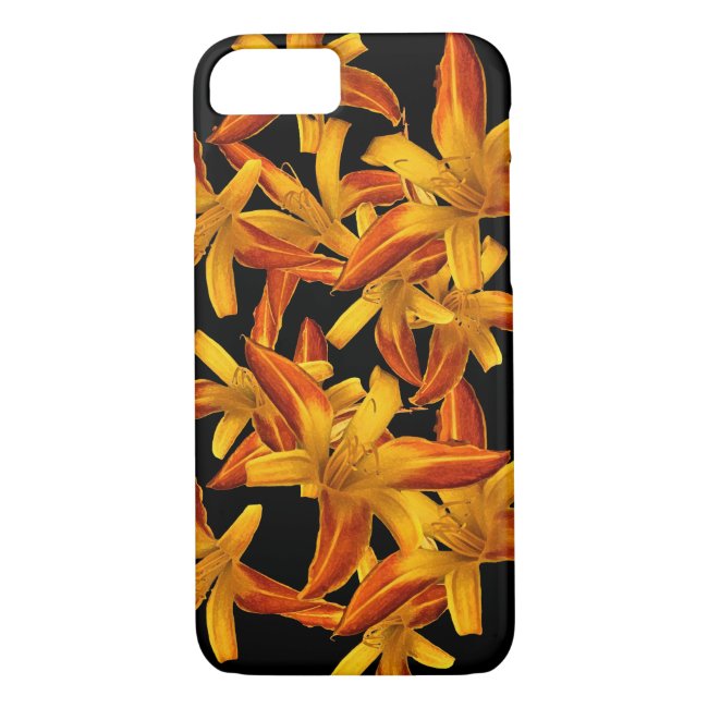 Orange Floral Pattern Daylilies iPhone 8/7 case