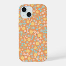 Orange floral phone case