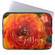 Orange Floral Photo Personalized