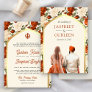 Orange Floral Punjabi Anand Karaj Sikh Wedding Invitation