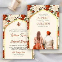 Punjabi indian wedding print outlets invitation stationary | Punjabi Wedding card, Floral Sikh Wedding Digital Invitation Card, Sikh Wedding cards