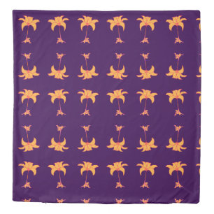 Orange Floral Purple   Duvet Cover