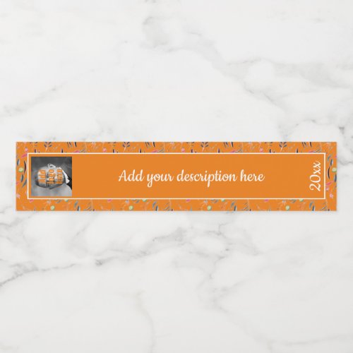 Orange Floral Replacement RING BINDER SPINE LABELS