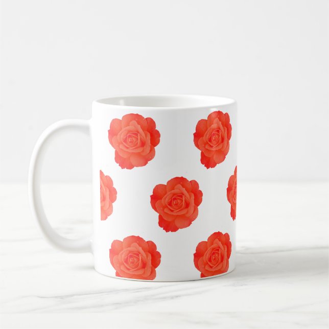 Orange Floral Rose Flowers Custom Art Gifts Favors Coffee Mug (Left)