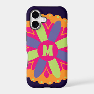 Orange floral shapes illustration iPhone 17 case