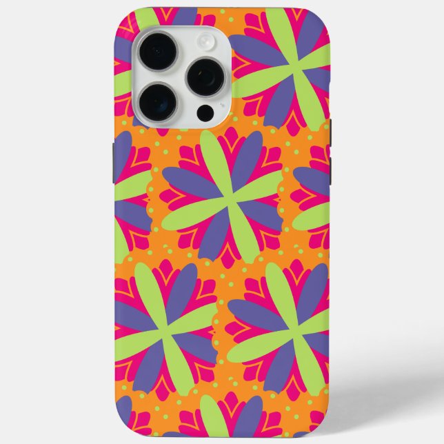 Orange floral shapes illustration Case-Mate iPhone case (Back)