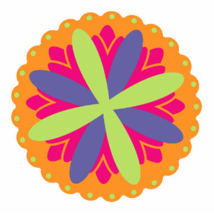 Orange floral shapes illustration cutout