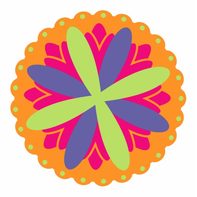 Orange floral shapes illustration cutout (Front)