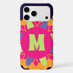 Orange floral shapes illustration iPhone 17 pro max case
