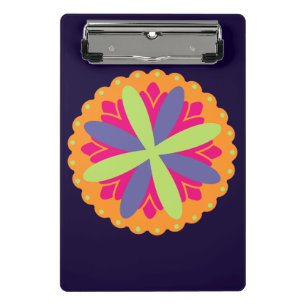 Orange floral shapes illustration mini clipboard