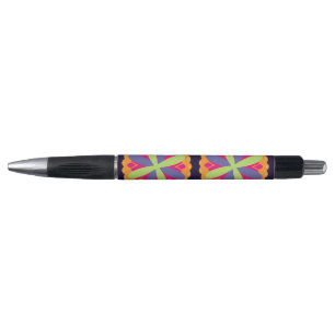 Orange floral shapes illustration pen