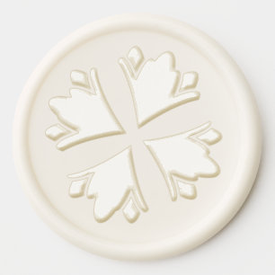 Orange floral shapes illustration wax seal sticker