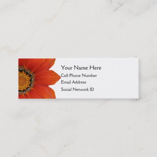 Orange Floral Skinny Profile Card Business Cards
