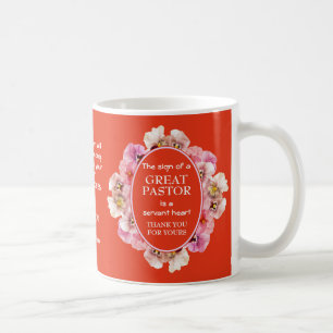 Orange Floral Thank You Pastor Coffee Mug