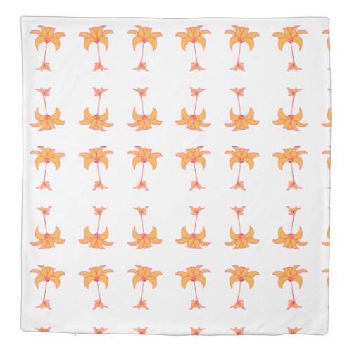 Orange Floral White    