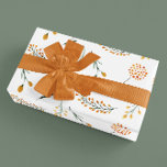 Orange Floral Wrapping Paper Flat Sheet Set of 3<br><div class="desc">Celebrate any special occasion with this beautiful orange floral botanical wrapping paper set!</div>