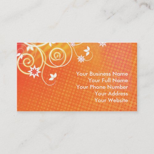 Orange florals business card templates