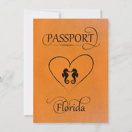 Orange Florida Passport Save the Date Card