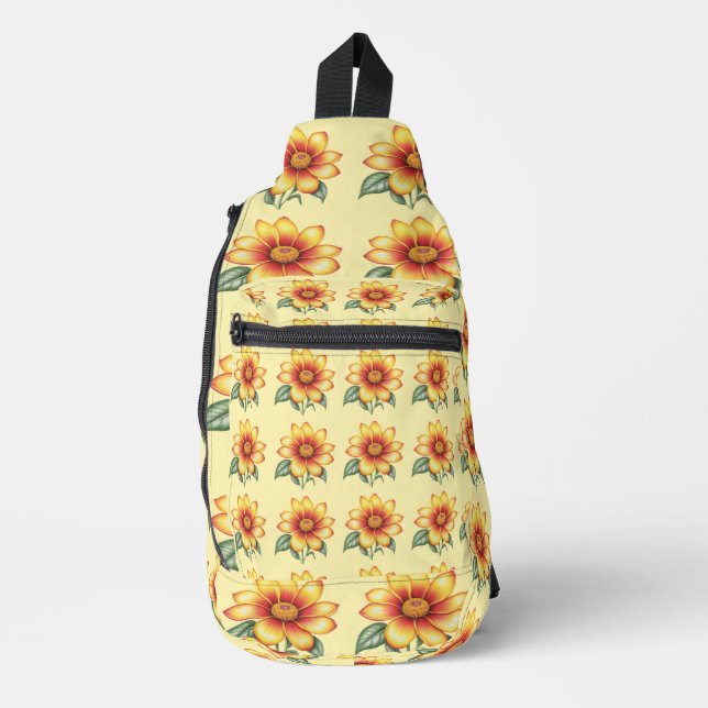 Orange Flowe Sling Bag (Front)