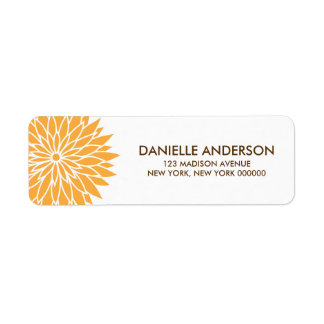 Orange Flower Address Return Labels