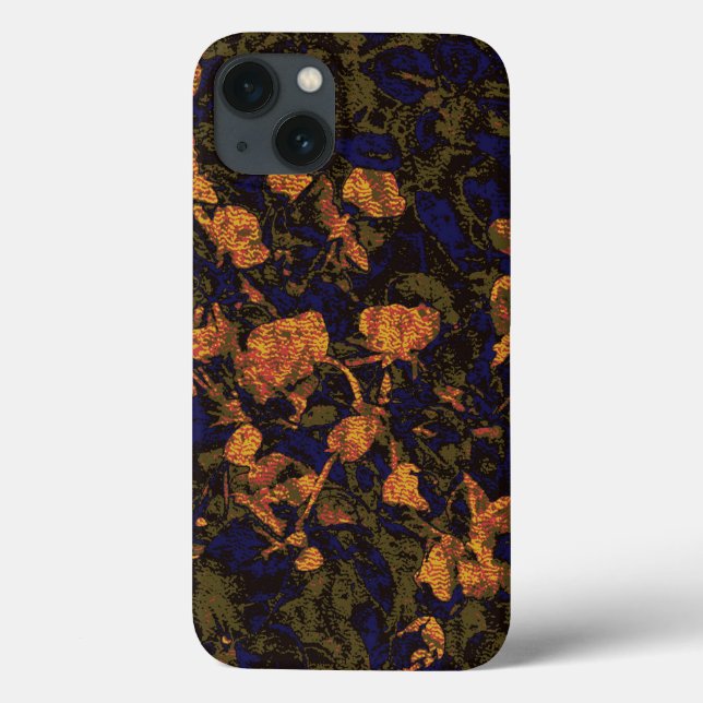 Orange flower against leaf camouflage pattern Case-Mate iPhone case (Back)