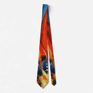 Orange Flower Art Painting Tie