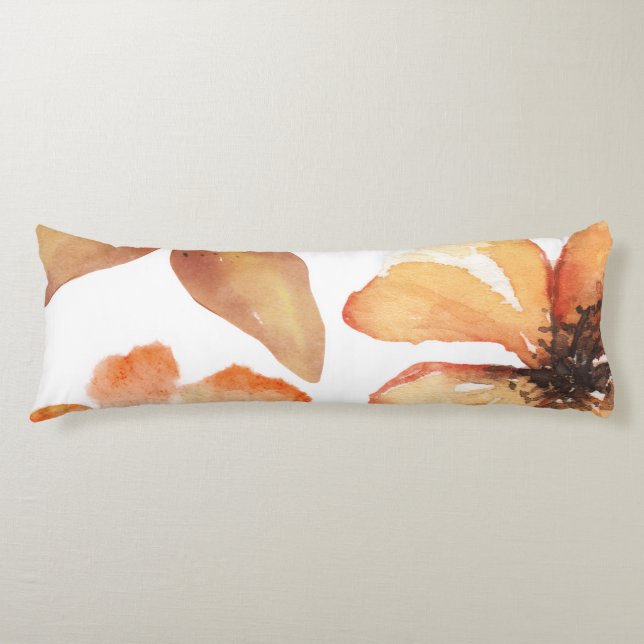 Orange flower body pillow (Front)