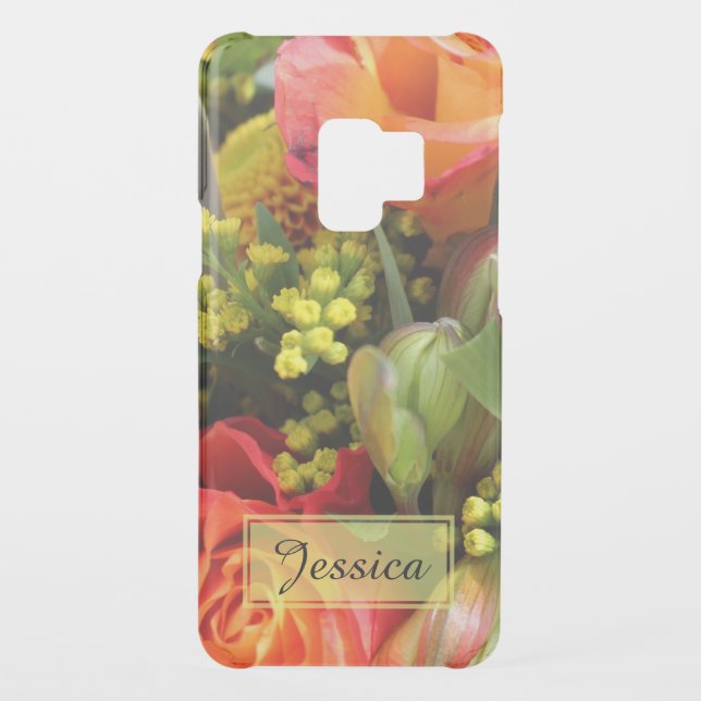 Orange Flower Bouquet Personalised Uncommon Samsung Galaxy Case (Back)