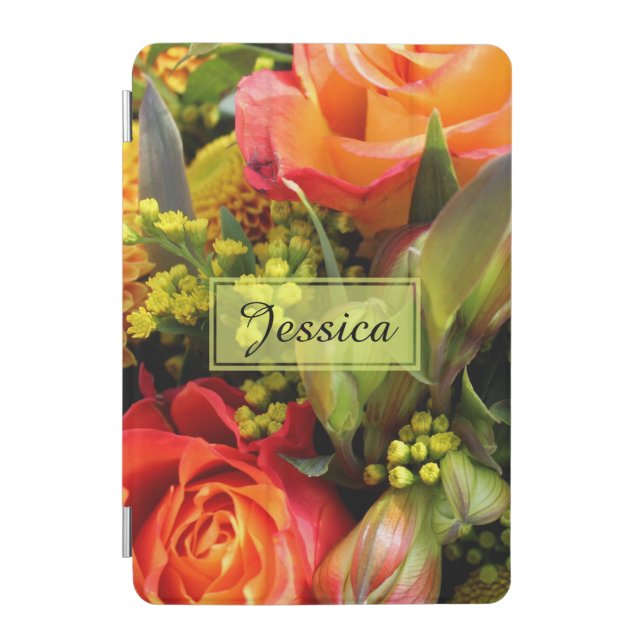 Orange Flower Bouquet Photo Personalised  iPad Mini Cover (Front)