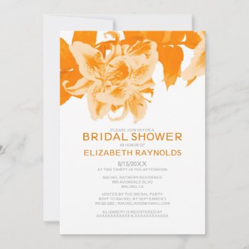 Orange Flower Bridal Shower Invitations by topinvitations at Zazzle