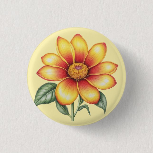 Orange Flower Button (Front)