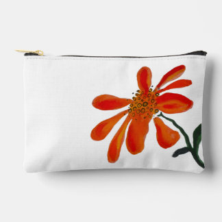 Orange flower by Lydia's Art Sangria Accessory Pouch