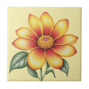 Orange Flower Ceramic Tile