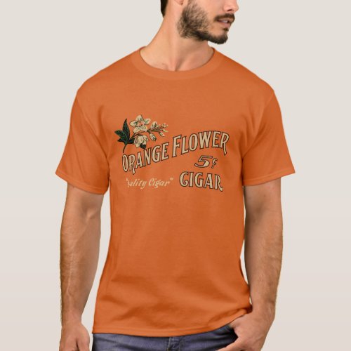 Orange Flower Cigar Box Design T_Shirt