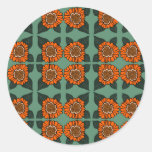 Orange flower  classic round sticker