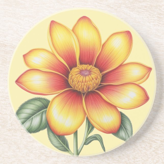 Orange Flower Coaster (Front)
