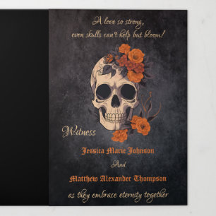 Orange Flower Complete Trifolded Wedding program