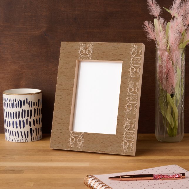 Orange Flower Engraved Frames (Left)