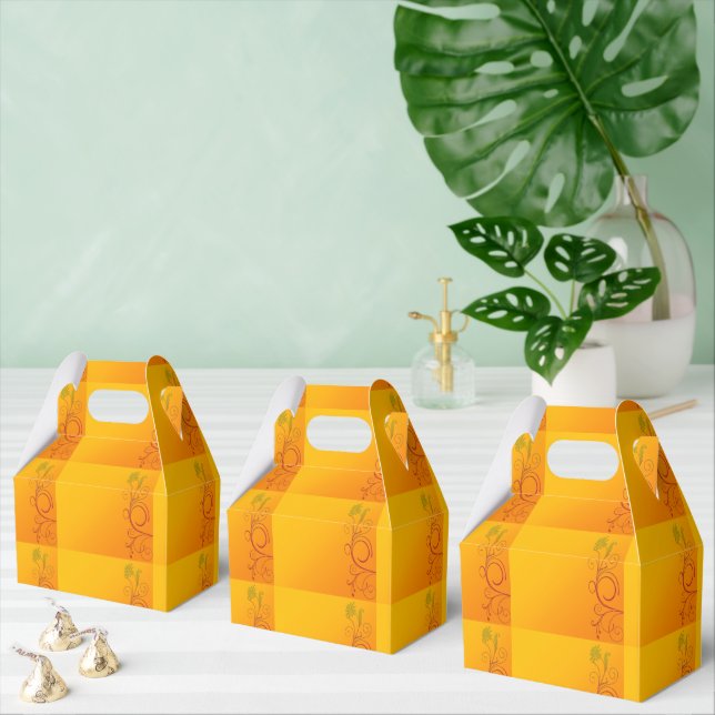 Orange Flower Favor Boxes (Multiple)
